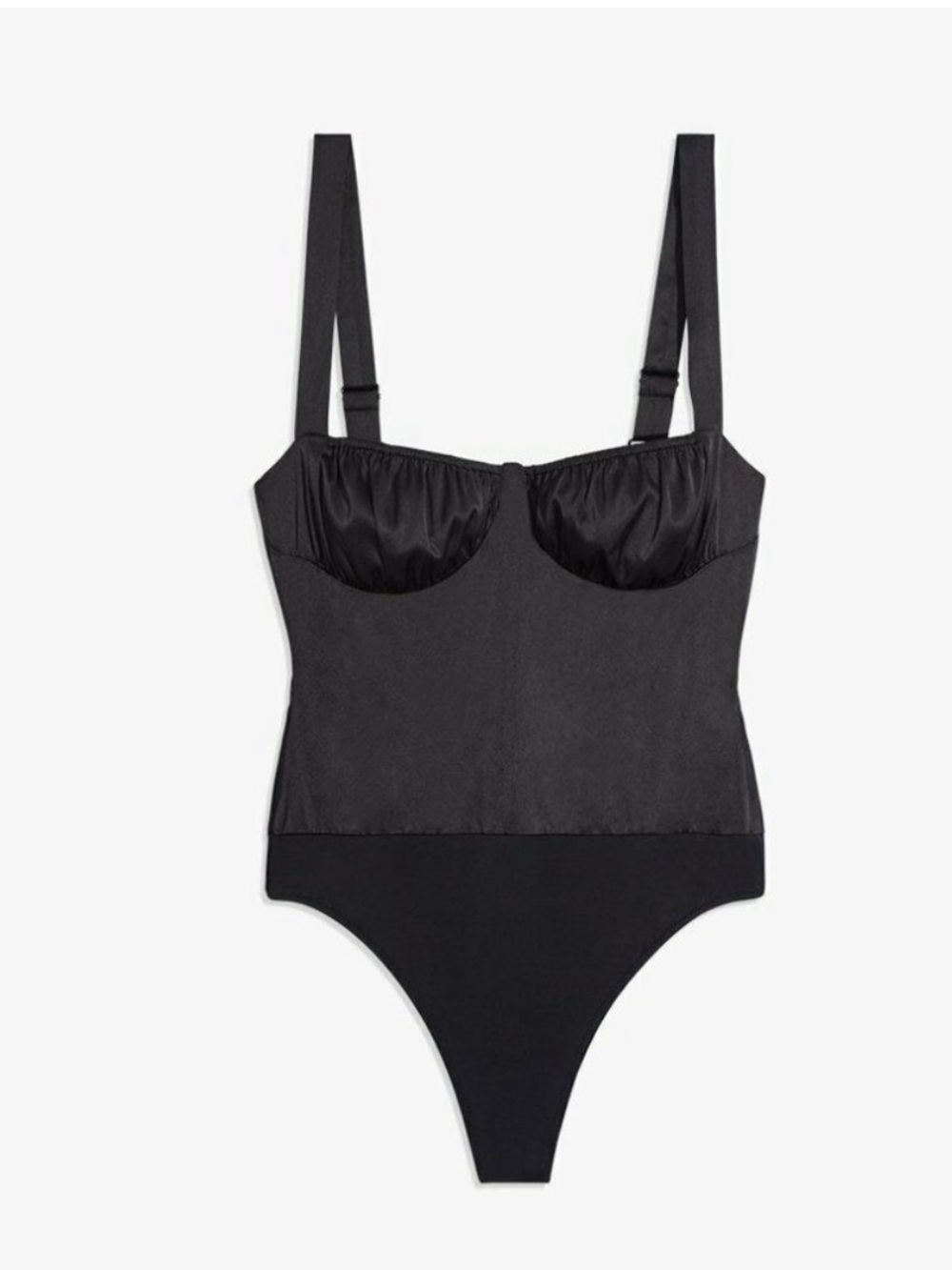 WeWoreWhat Stretch Charmeuse Ruched Bodysuit